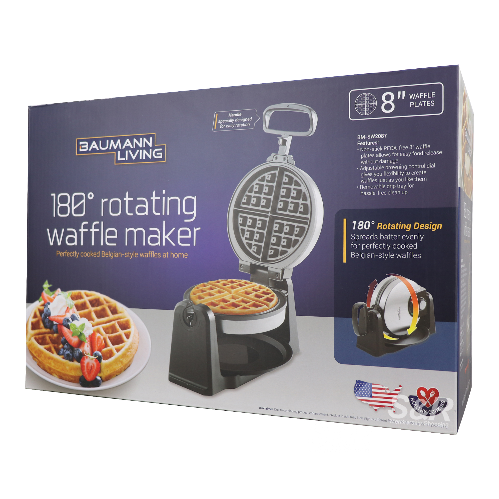 Baumann Living Rotating Waffle Maker BM-SW2087